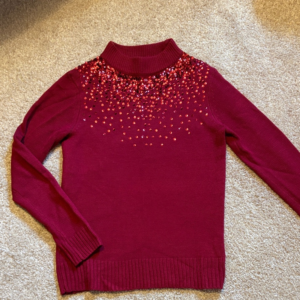 Juicy Coutour Sequin Sweater burgundy size Small